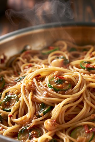 Steaming Pasta Food-Drink Poster.