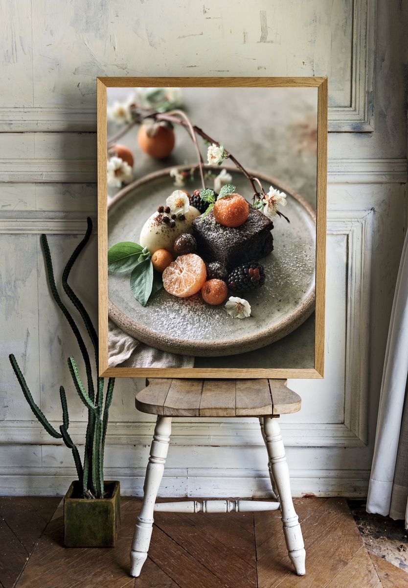 Artful Dessert Still Life Poster. — room view 1