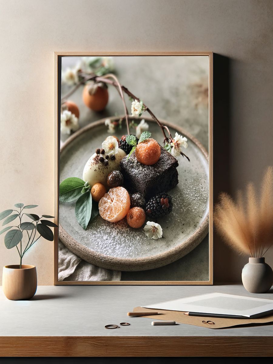 Artful Dessert Still Life Poster. — room view 2
