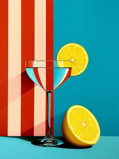 Citrus Cocktail Still Life Print.