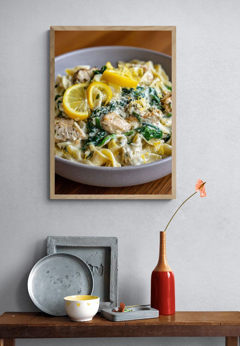 Lemon Chicken Pasta Food-Drink Print. — room view 3