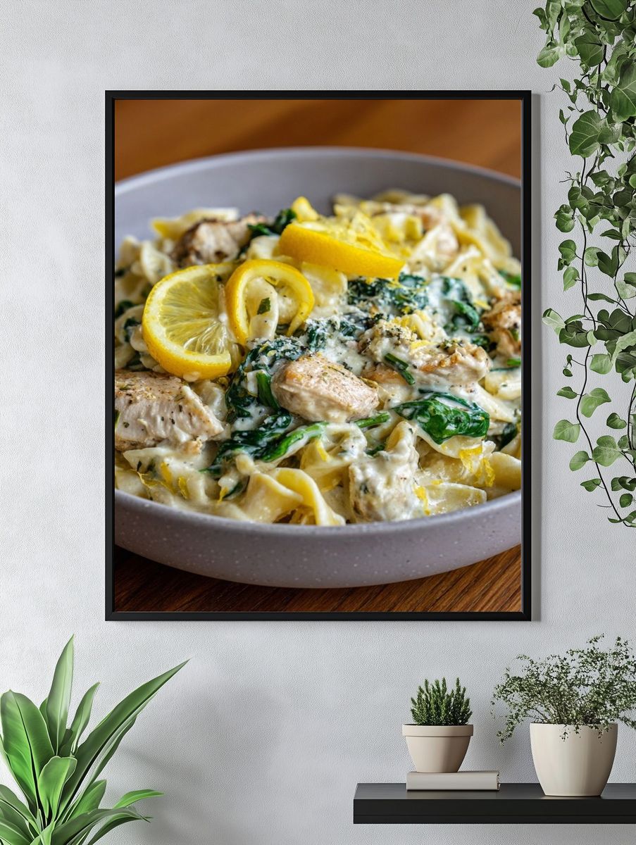Lemon Chicken Pasta Food-Drink Print. — room view 4