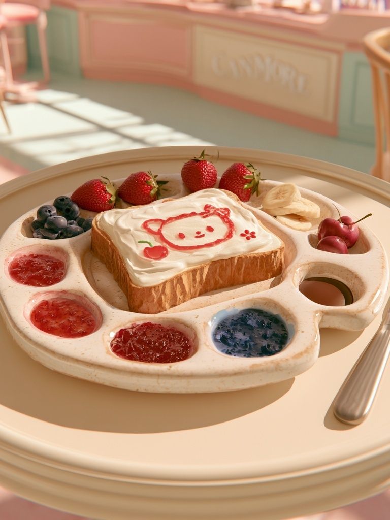 Cute Strawberry Toast Food Drink Poster. poster — food-drink art