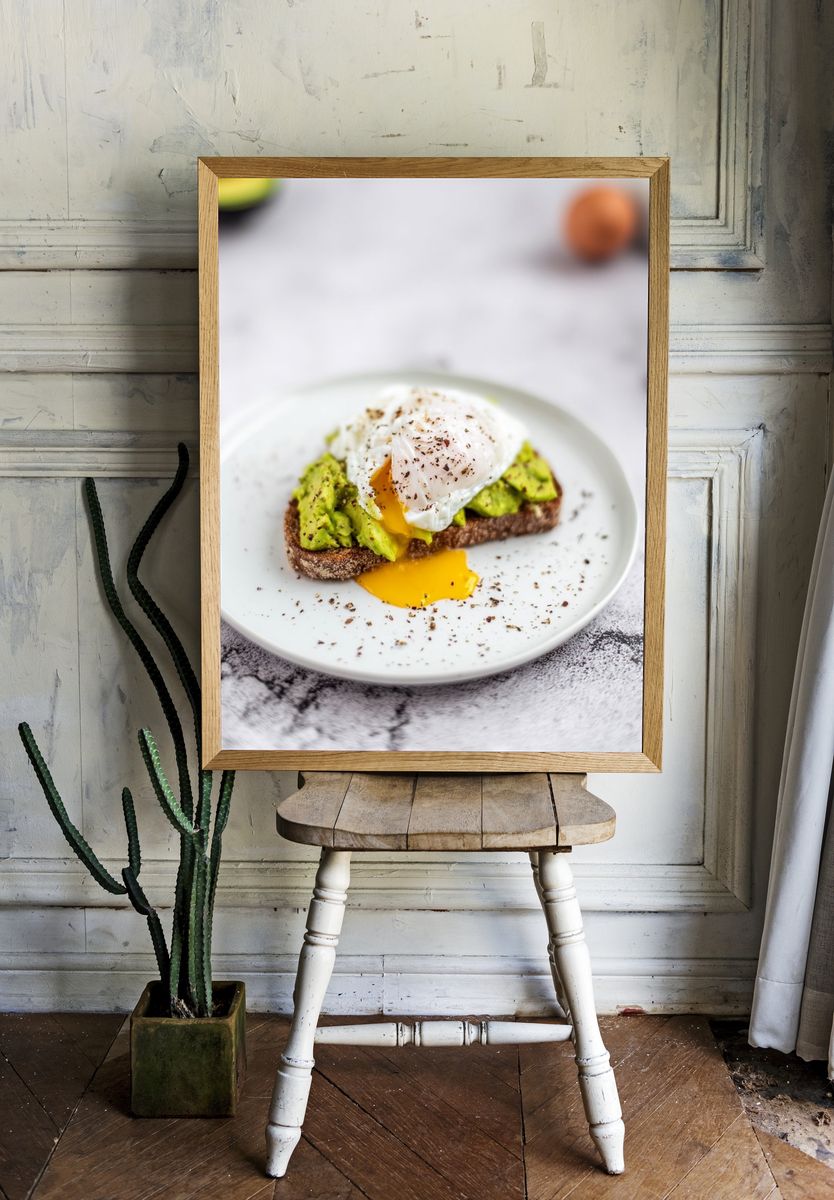 Avocado Toast Food Photography Poster. — room view 1