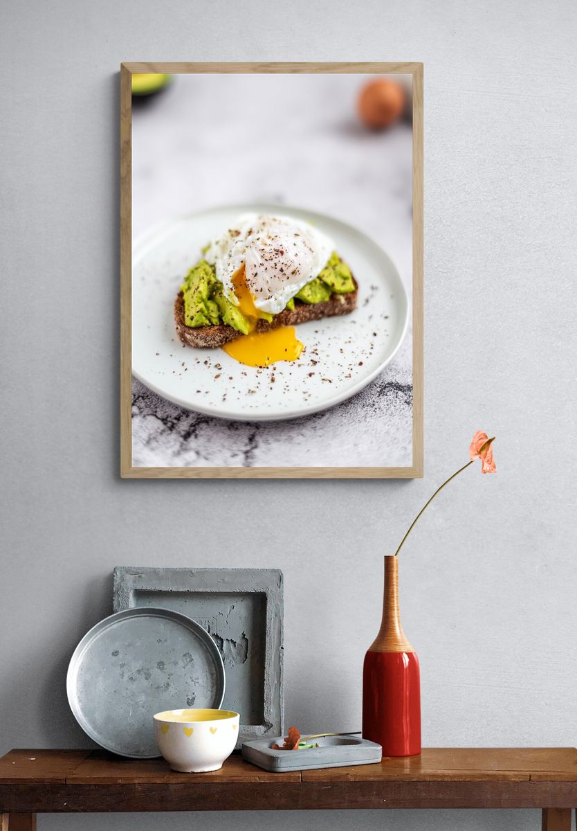 Avocado Toast Food Photography Poster. — room view 3