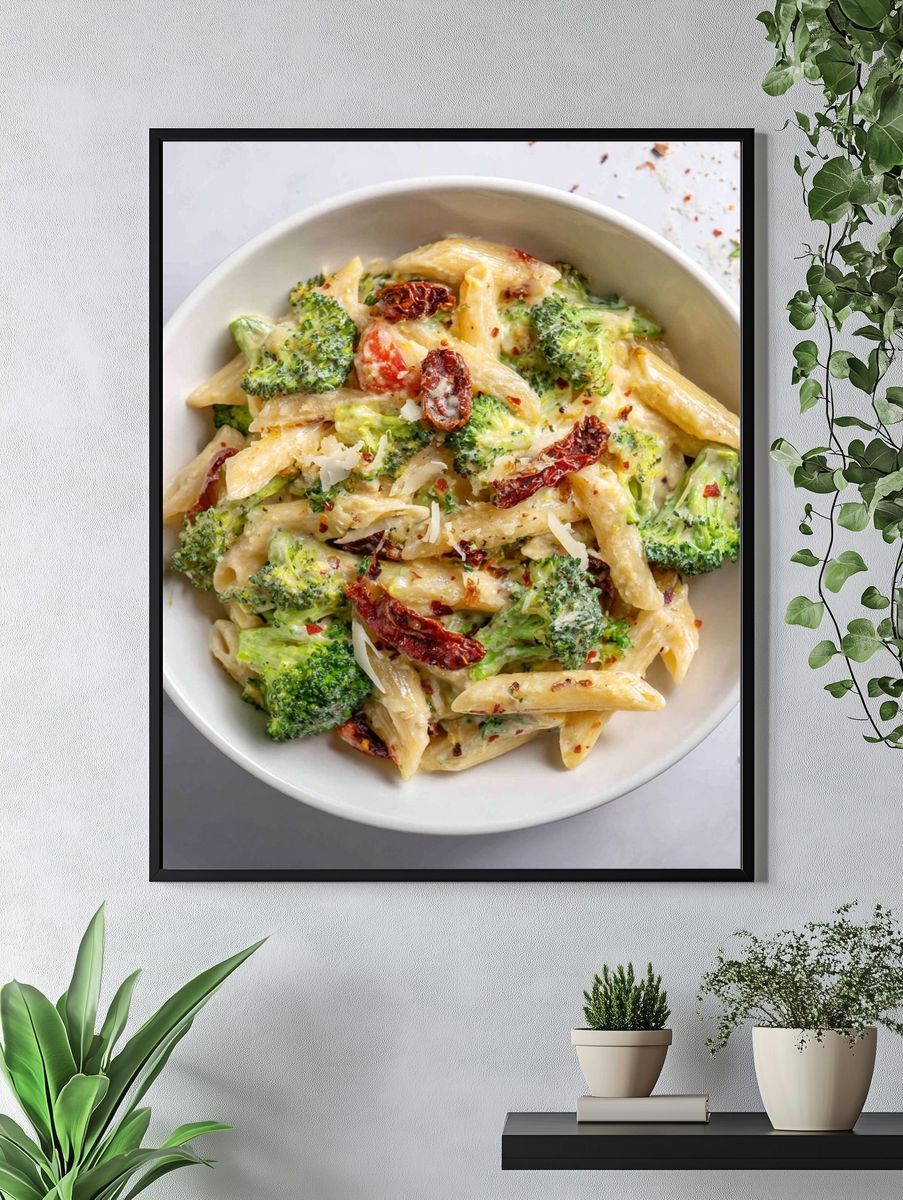 Creamy Broccoli Penne Food Poster. — room view 4