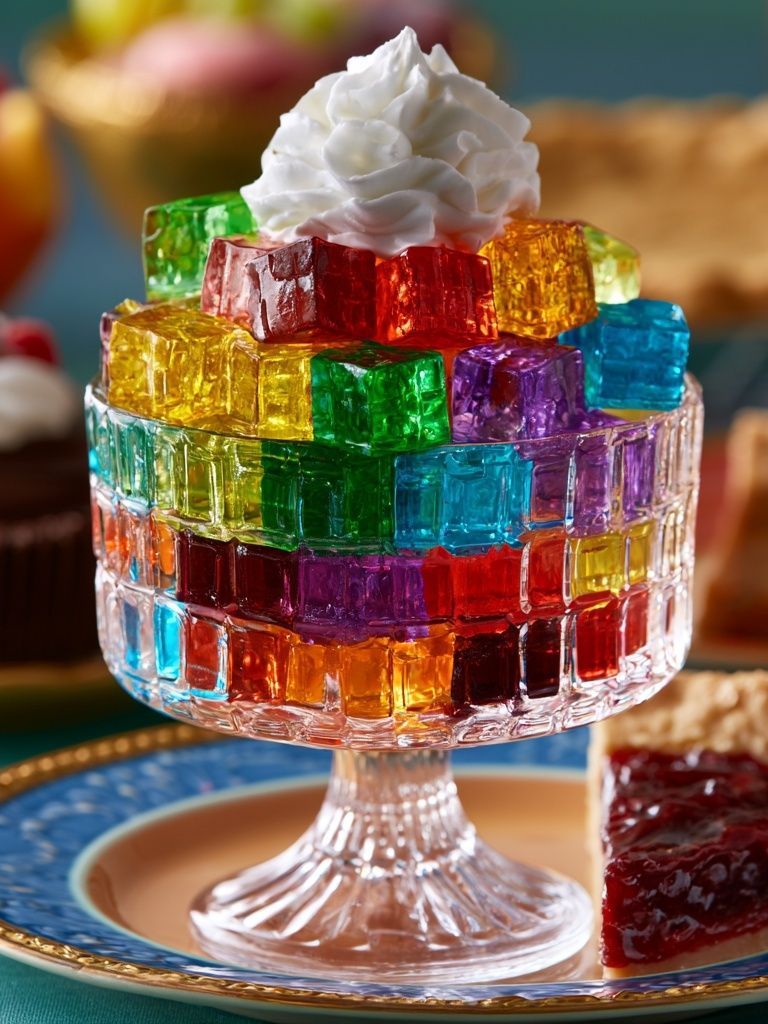 Rainbow Jelly Dessert Photography Poster. poster — food-drink art