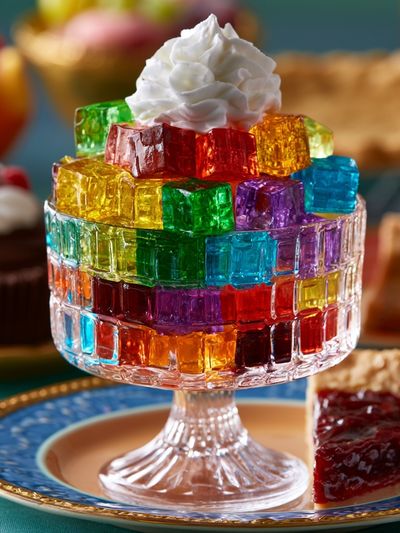 Rainbow Jelly Dessert Photography Poster.