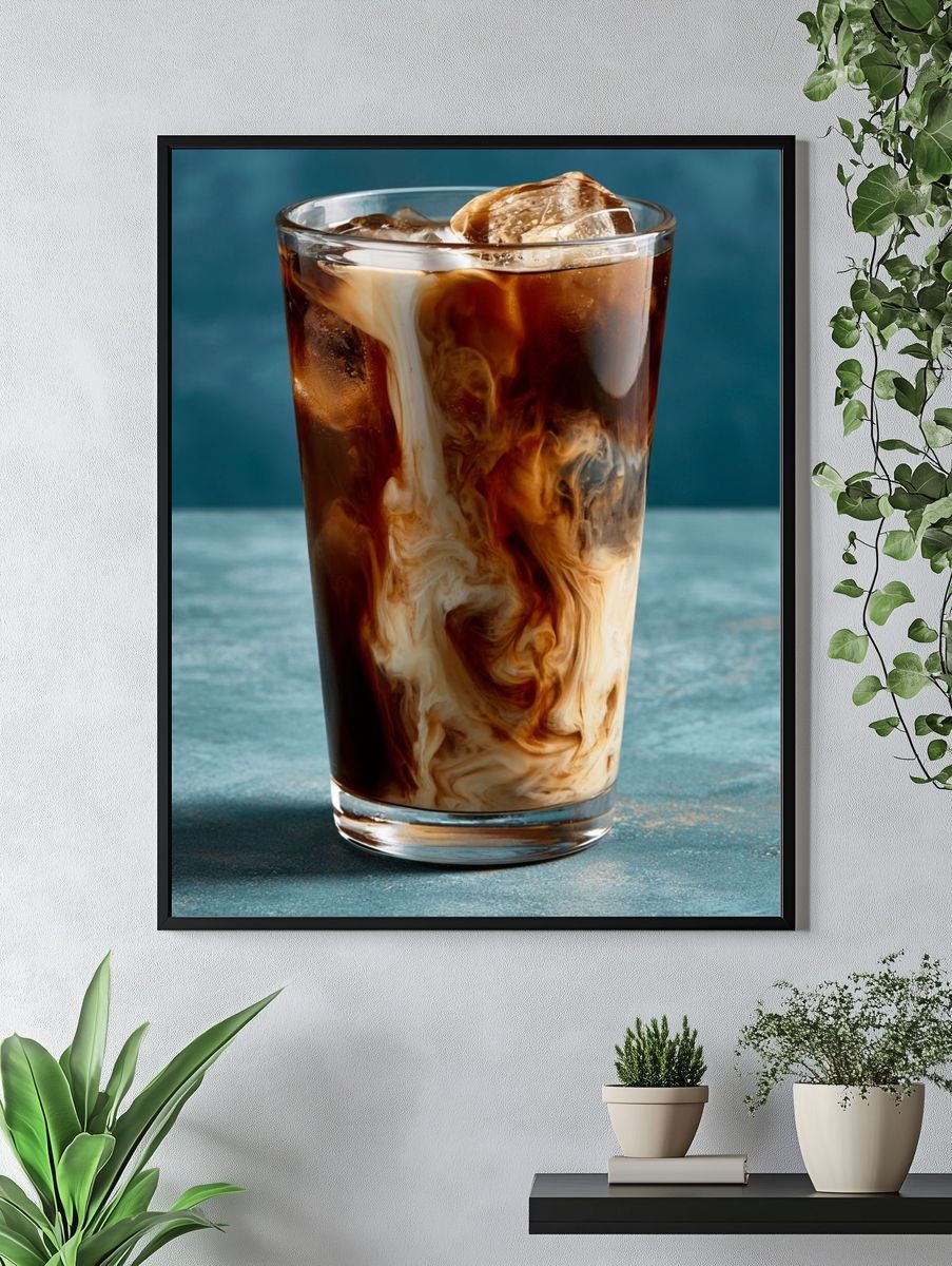 Iced Coffee Swirl Photography Poster. — room view 4