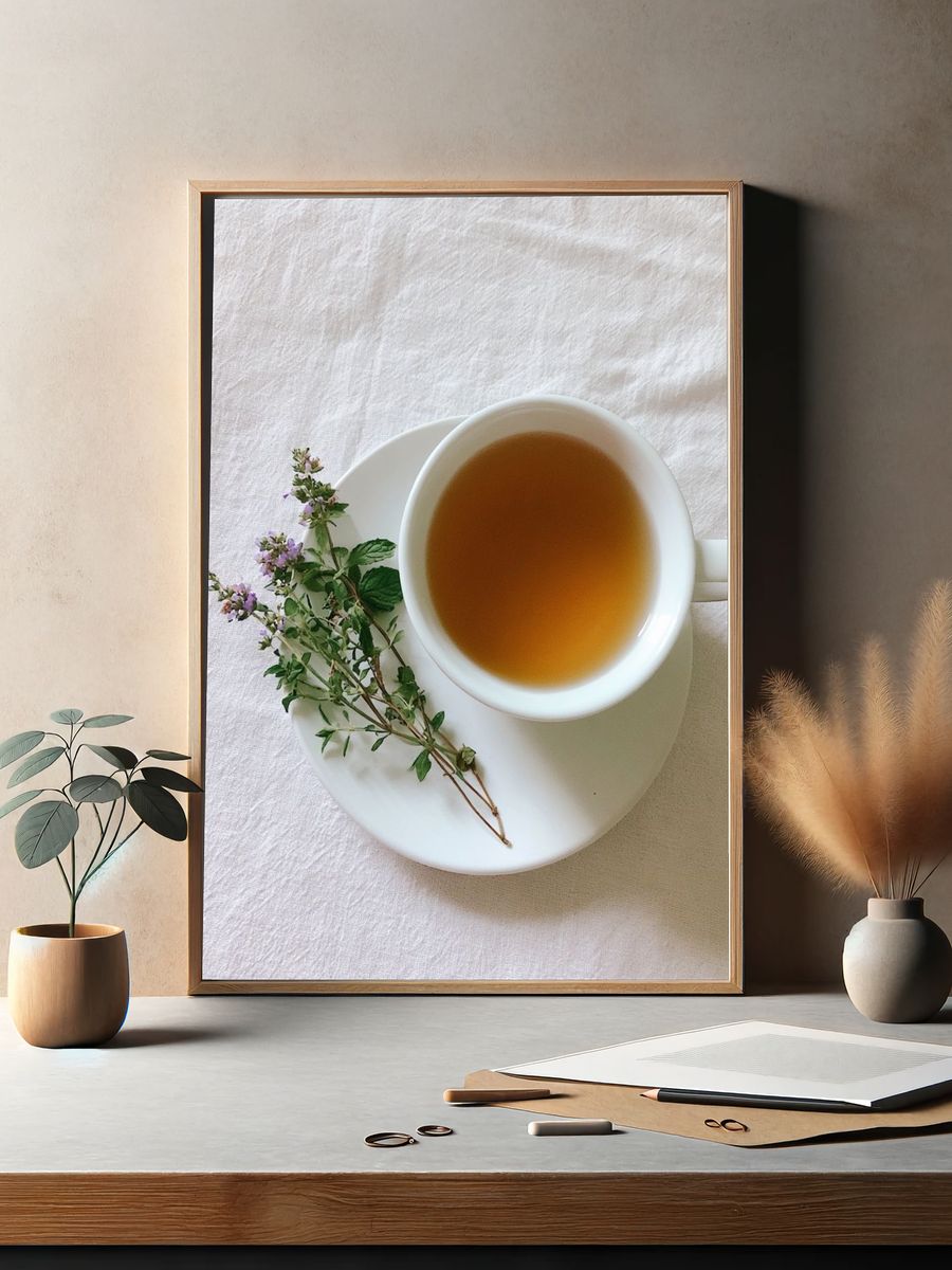 Herbal Tea Still Life Print. — room view 2