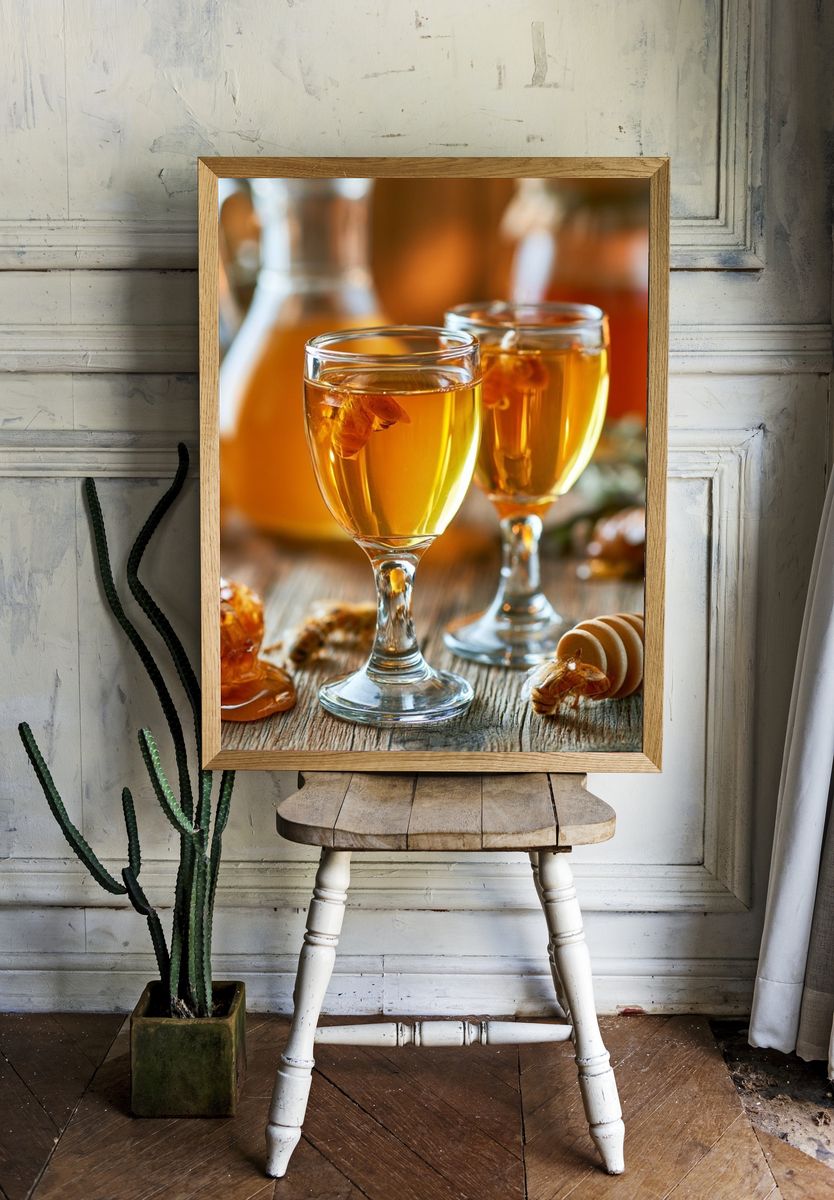 Honey Wine Still Life Poster. room preview