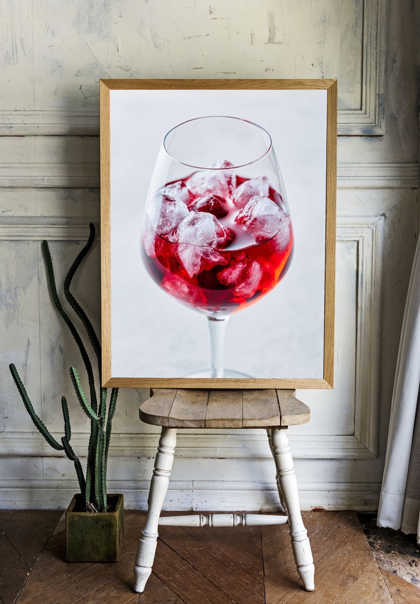 Red Wine Glass Still Life Poster. room preview