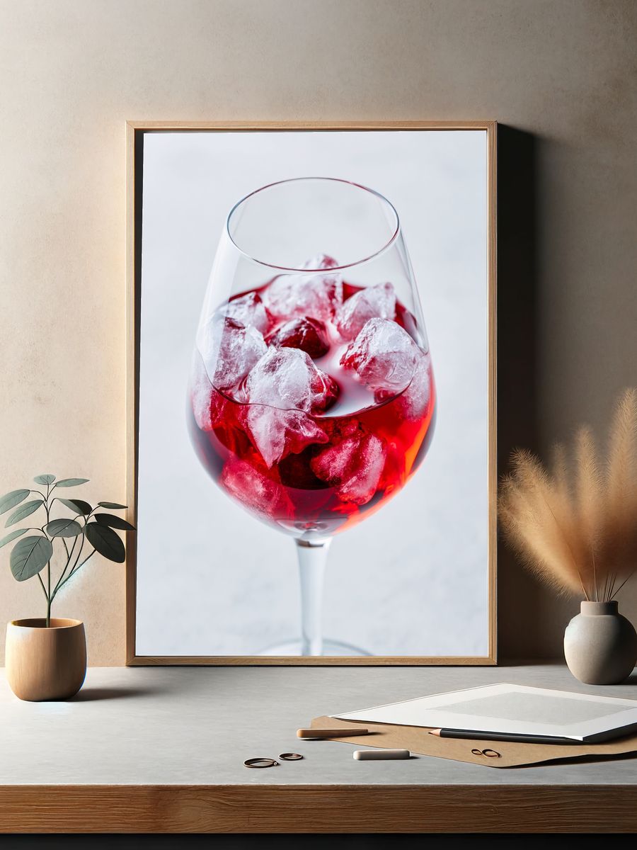 Red Wine Glass Still Life Poster. — room view 2