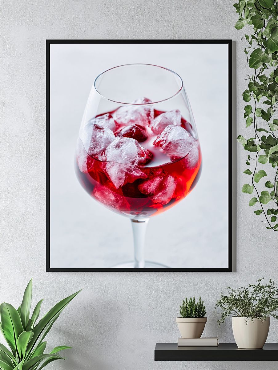 Red Wine Glass Still Life Poster. — room view 4