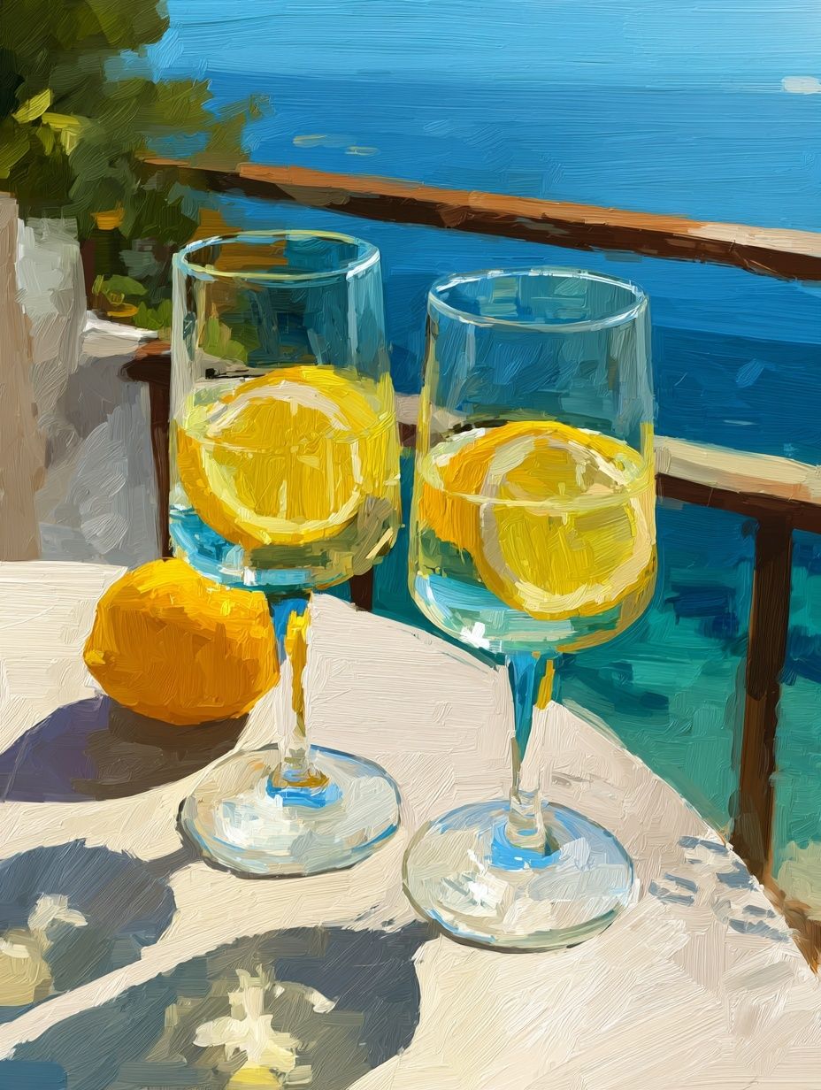 Lemon Spritz by the Sea Print. poster detail