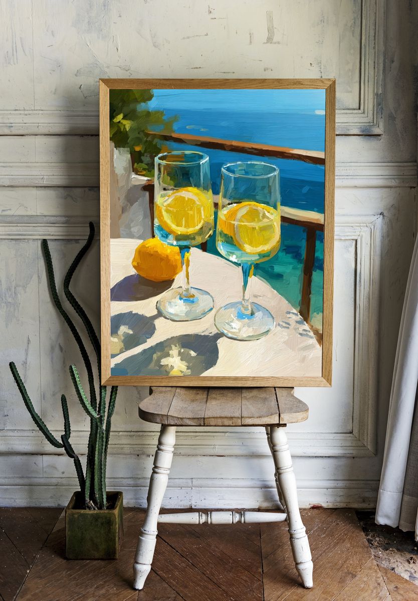 Lemon Spritz by the Sea Print. — room view 1
