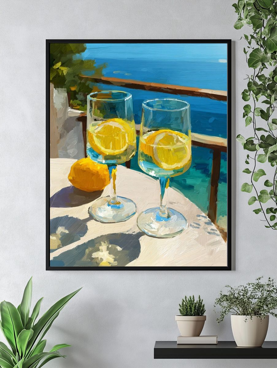 Lemon Spritz by the Sea Print. — room view 4