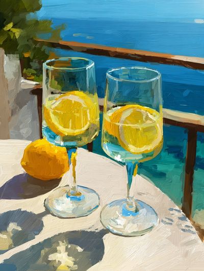 Lemon Spritz by the Sea Print.