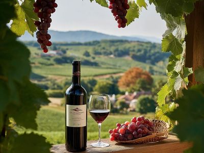 Vineyard Wine Still Life Photography Poster.