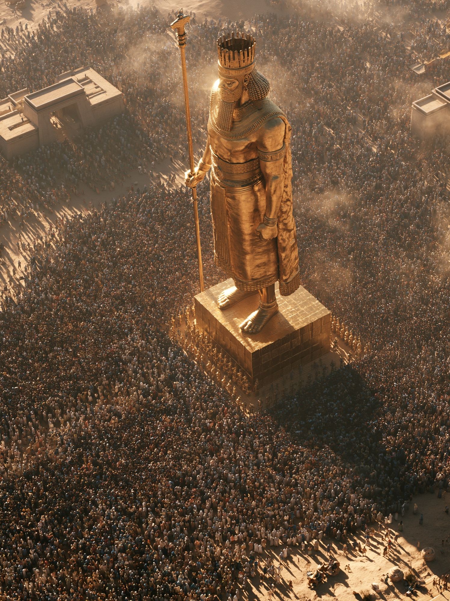 Ancient Egyptian Colossus Fantasy Poster. poster — fine-art art