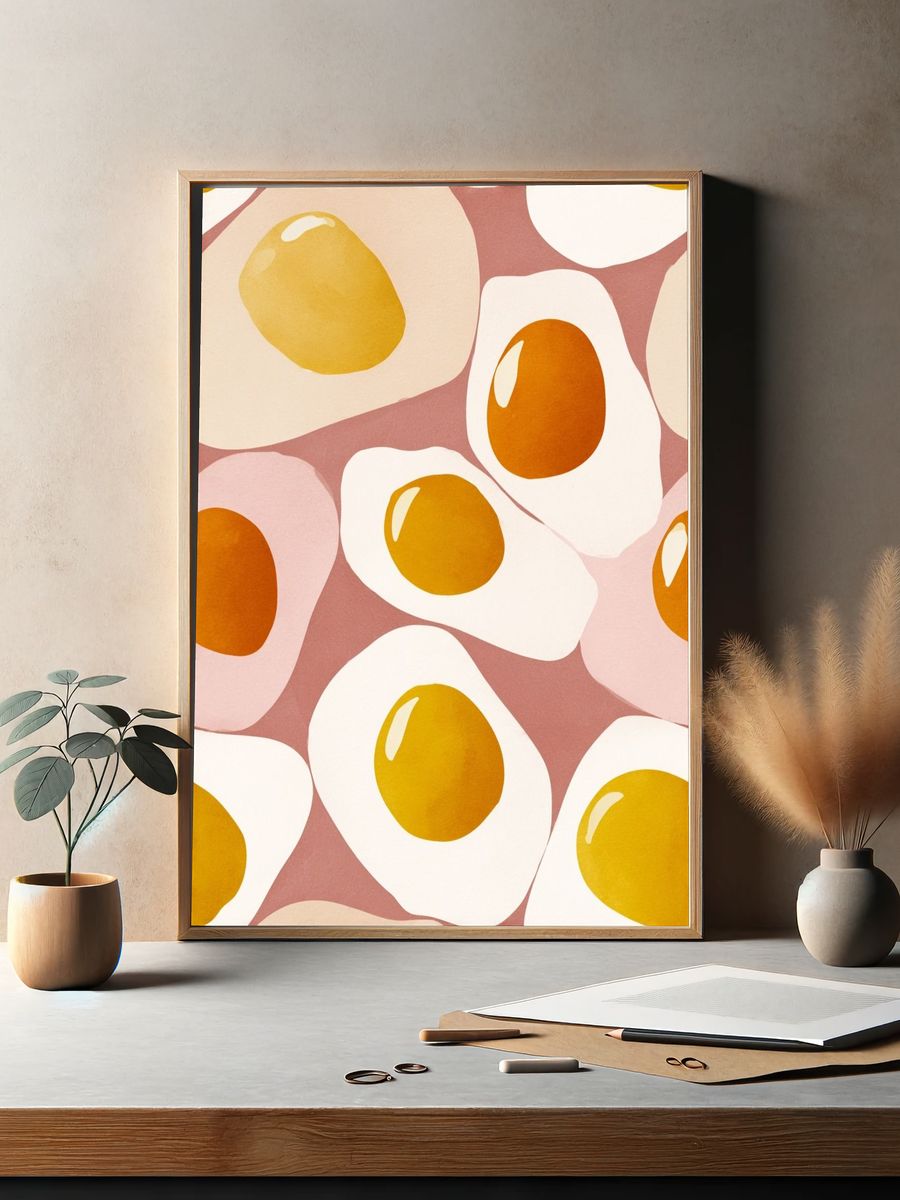 Fried Eggs — Illustration Print. — room view 2