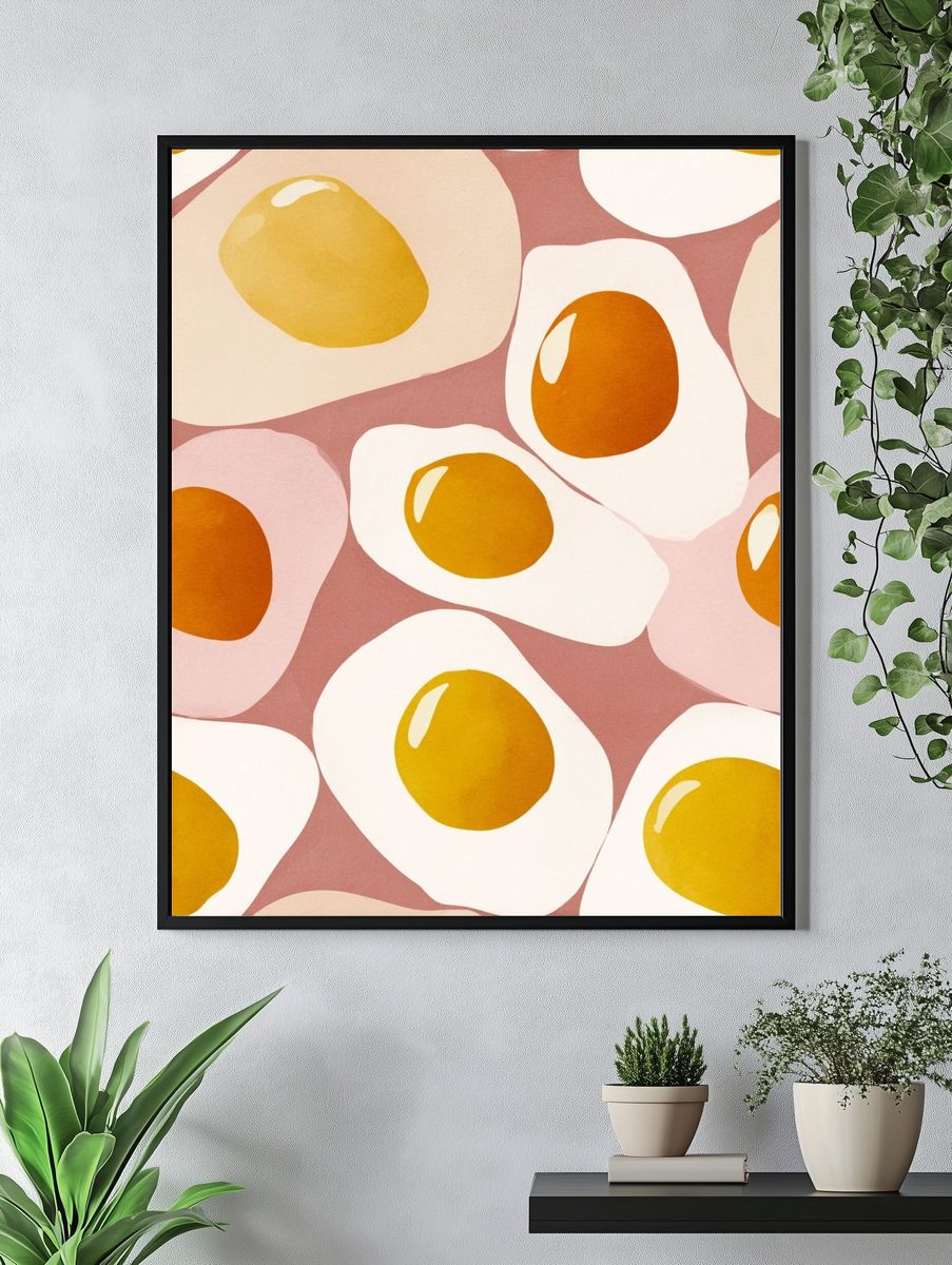 Fried Eggs — Illustration Print. — room view 4
