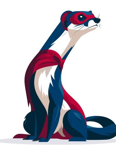 Stylized Ferret Illustration Poster.