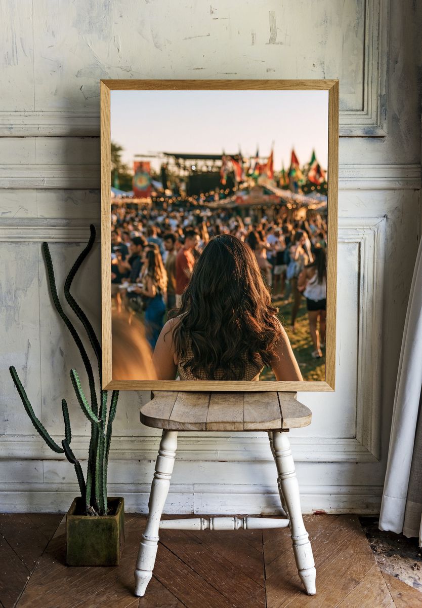 Festival Crowd Sunset Photography Poster. room preview