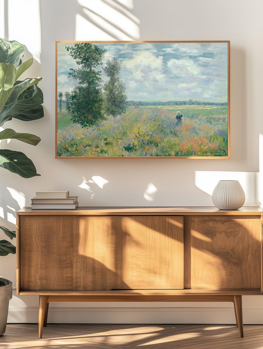 Flower Field with Figure — Impressionist Print. — room view 3