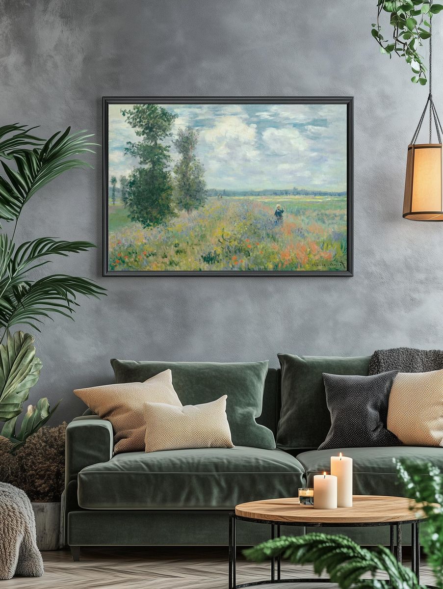 Flower Field with Figure — Impressionist Print. — room view 4