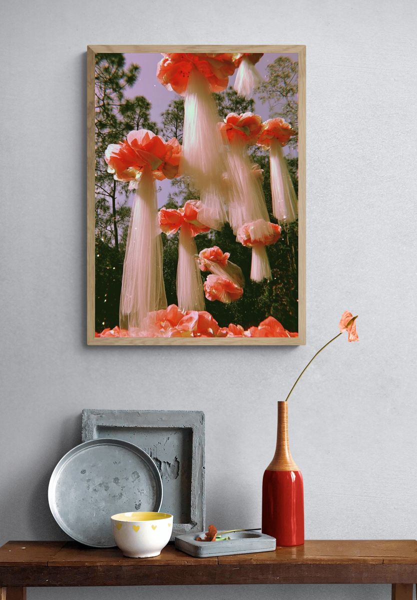 Floating Floral Dream — Art Print. — room view 3