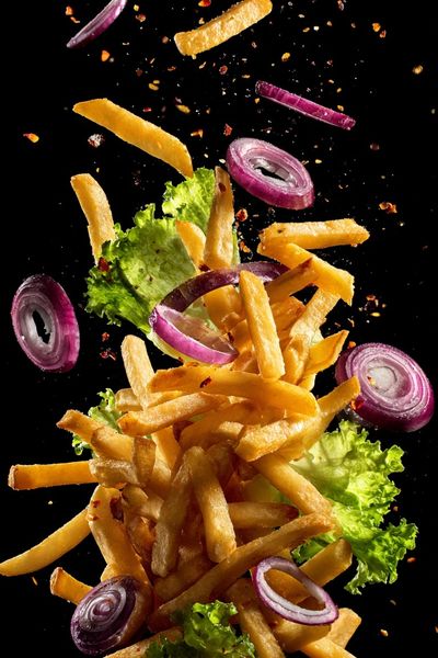 Falling French Fries — Food Photography Print.