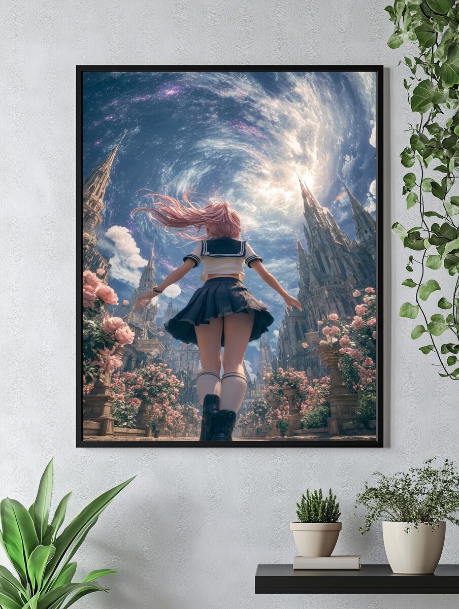 Fantasy Girl in a Magical Landscape Poster. — room view 4