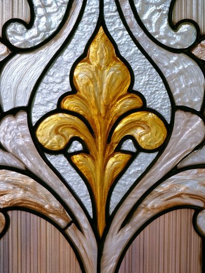 Gilded Fleur-de-Lis Stained Glass Print.