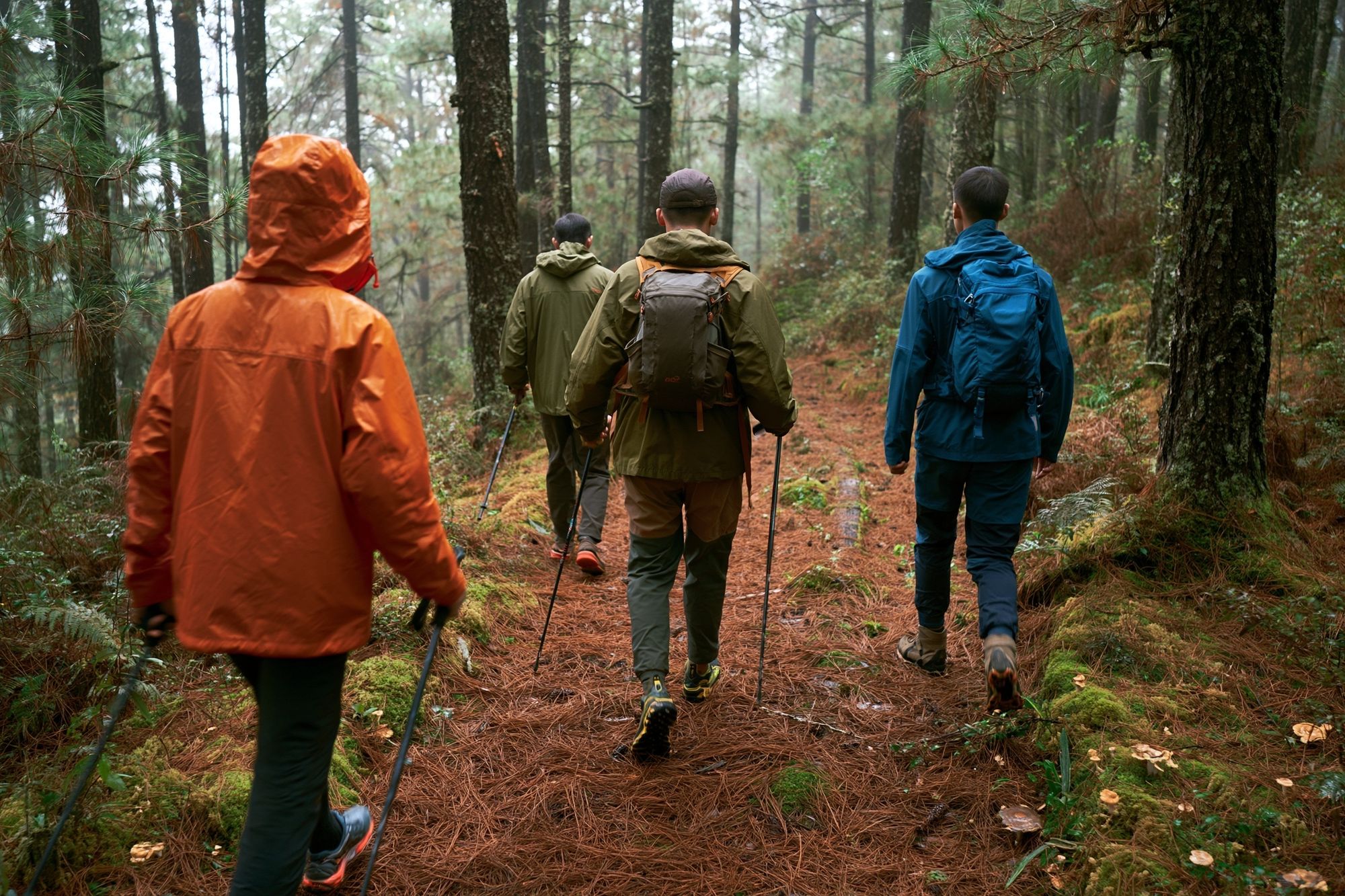 Forest Hikers Photography Poster. poster detail