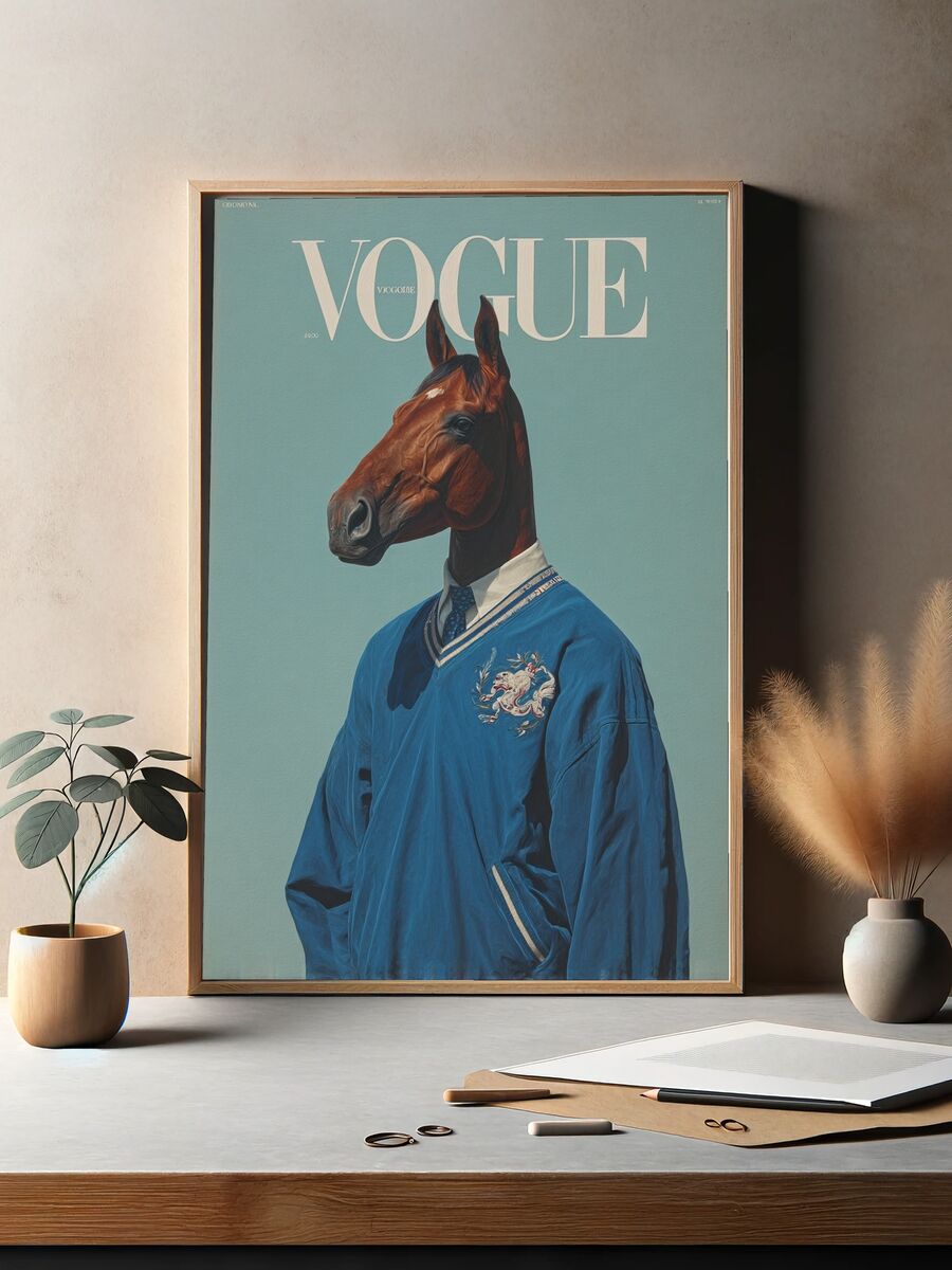 Horse in Vogue — Fashion Print. — room view 2
