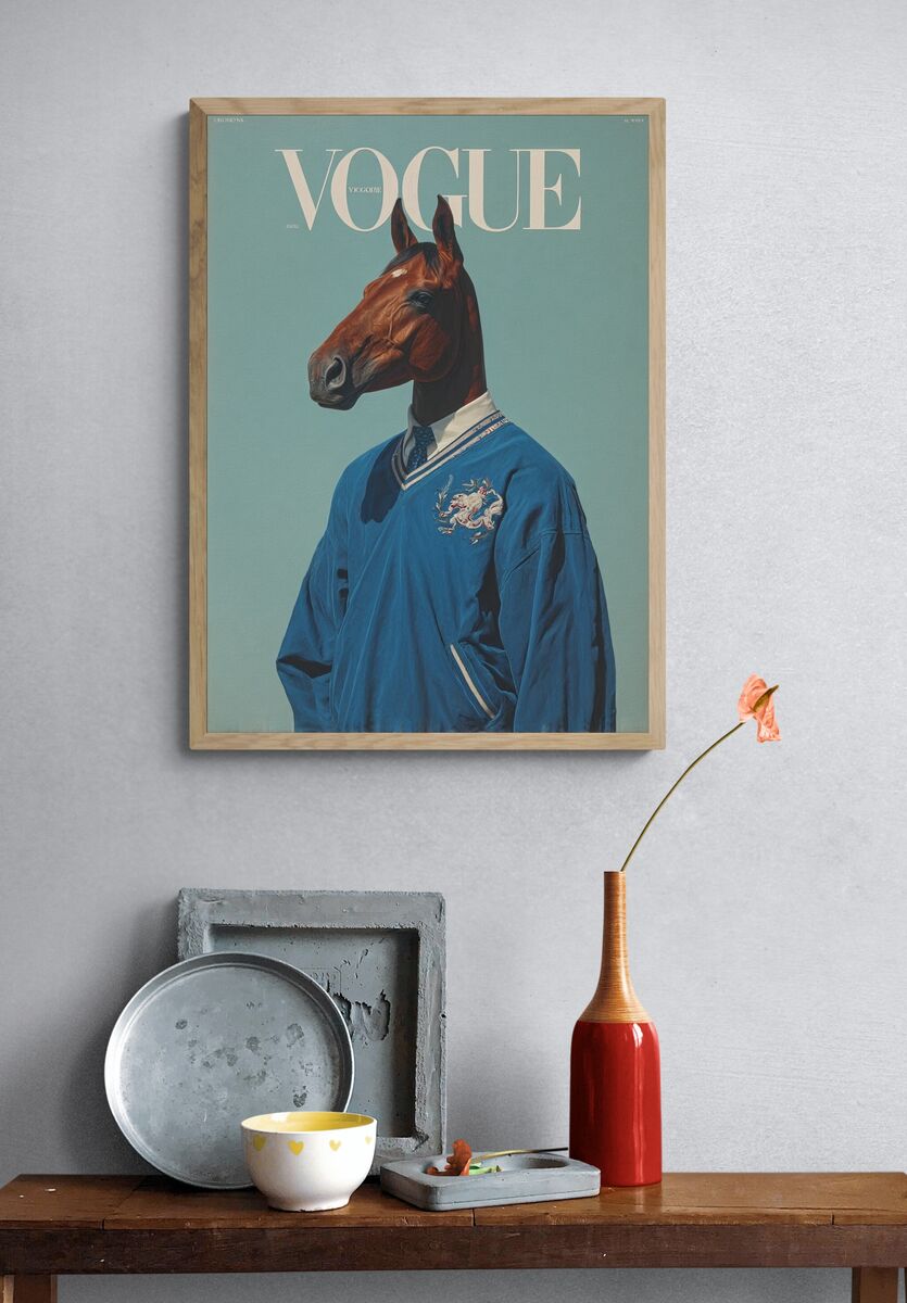Horse in Vogue — Fashion Print. — room view 3