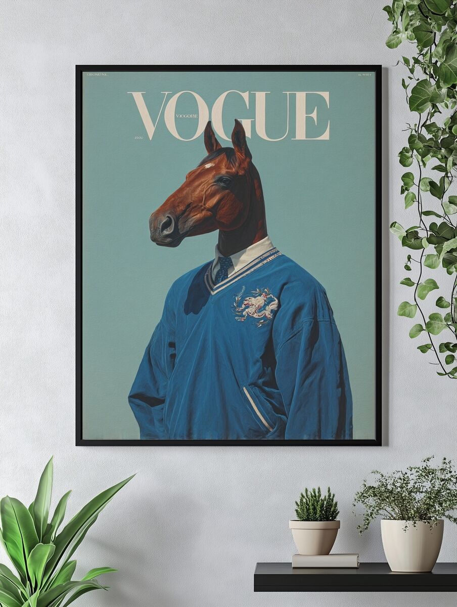 Horse in Vogue — Fashion Print. — room view 4