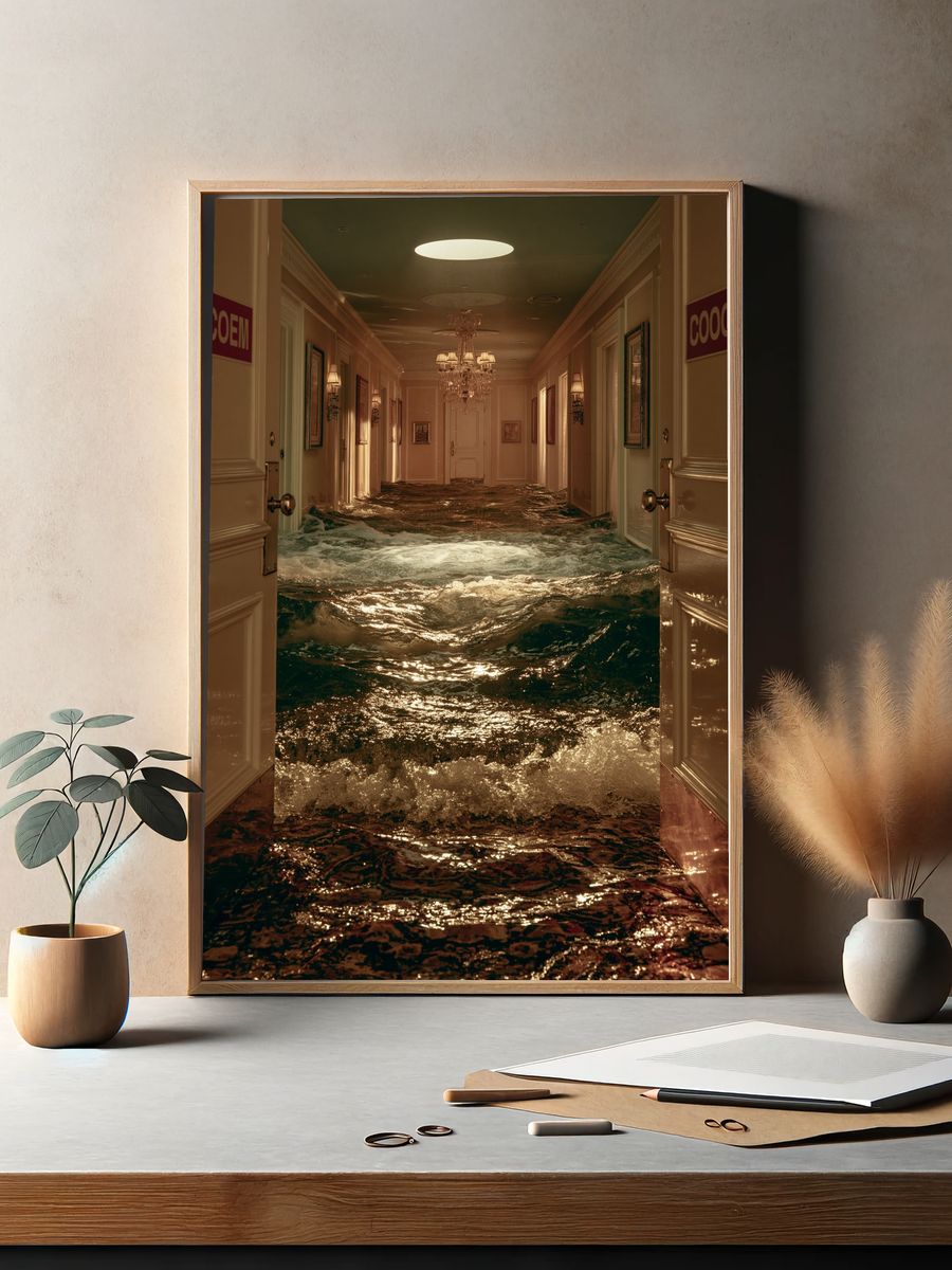 Flooded Hallway Surrealism Print. — room view 2
