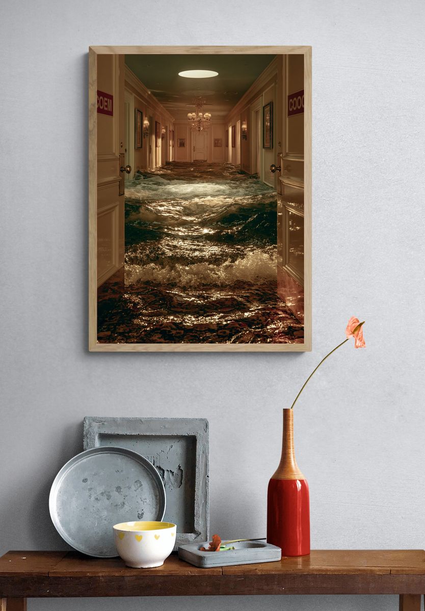 Flooded Hallway Surrealism Print. — room view 3