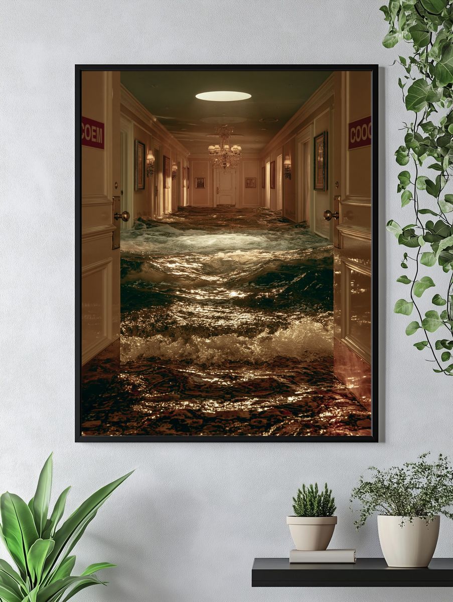 Flooded Hallway Surrealism Print. — room view 4