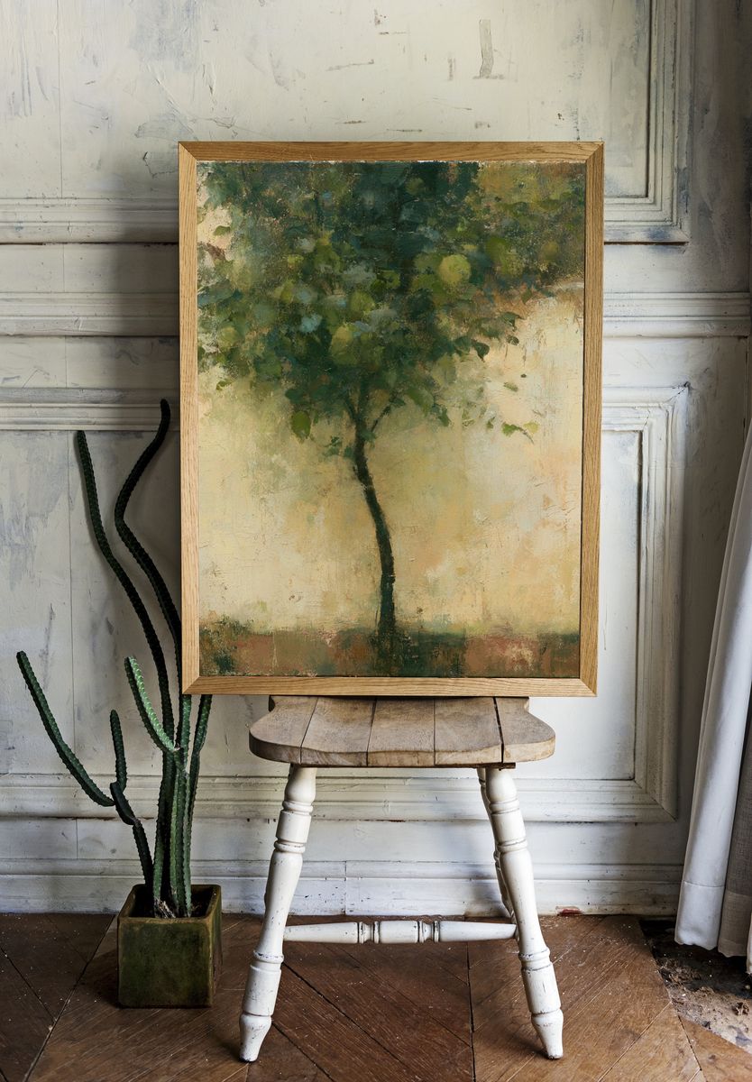 Solitary Tree Impressionist Poster. — room view 1