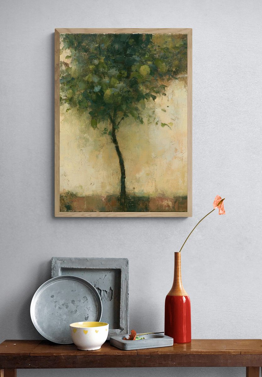 Solitary Tree Impressionist Poster. — room view 3