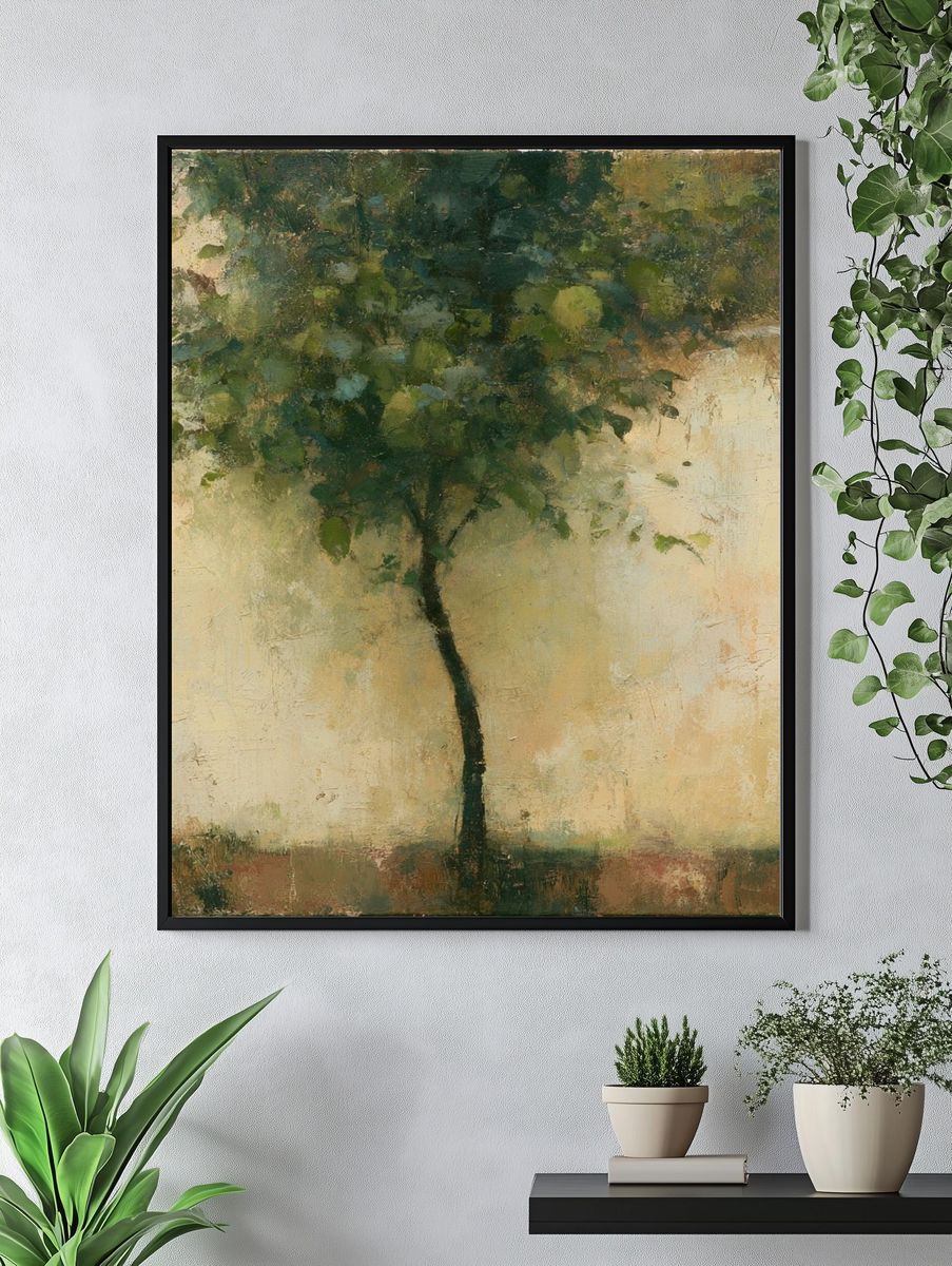 Solitary Tree Impressionist Poster. — room view 4