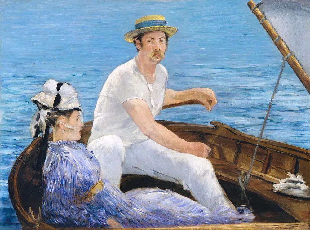 Boating (1874) painting high resolution. poster detail
