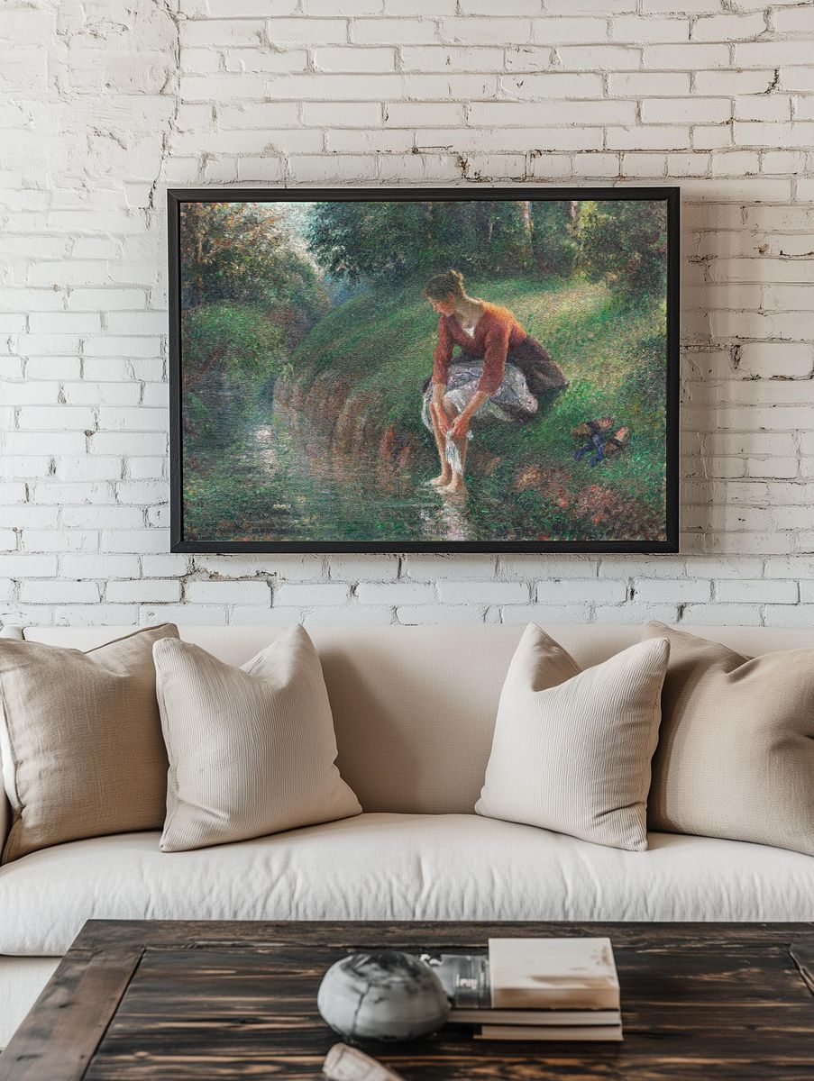 Woman Bathing Her Feet Brook. — room view 1