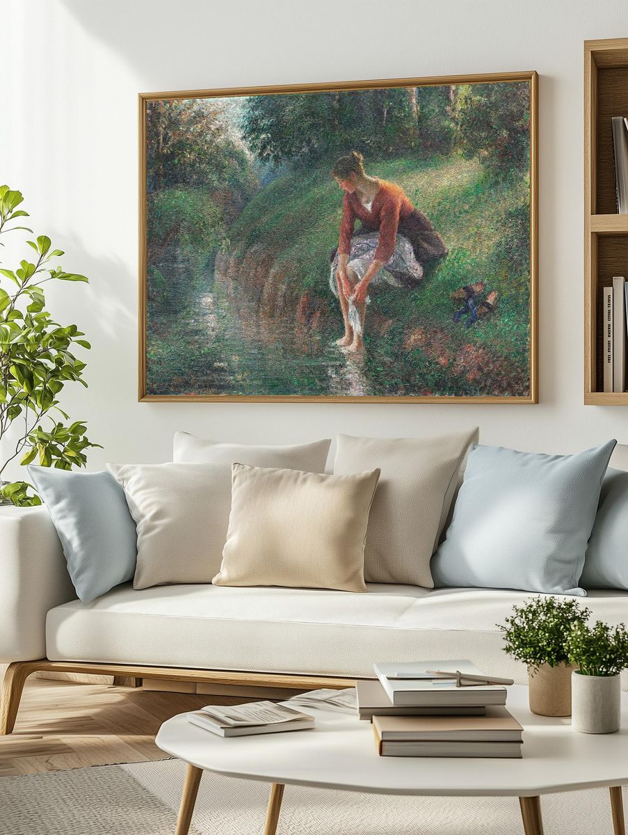 Woman Bathing Her Feet Brook. — room view 2
