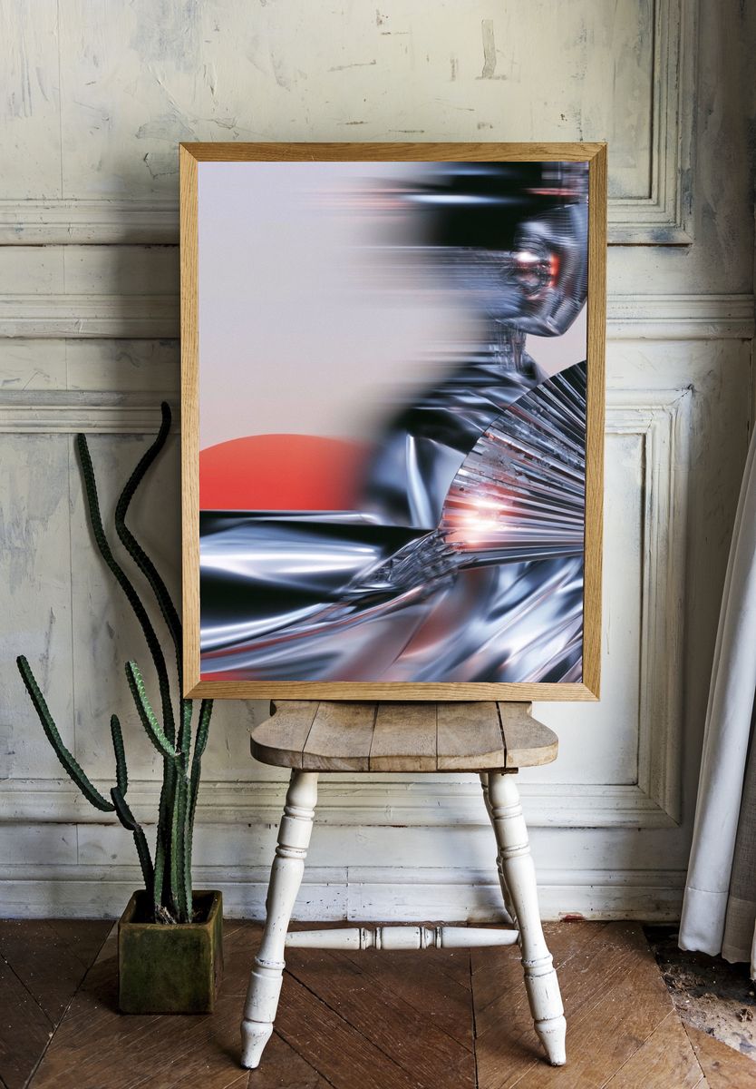 Chromed Motion Abstract Poster. room preview