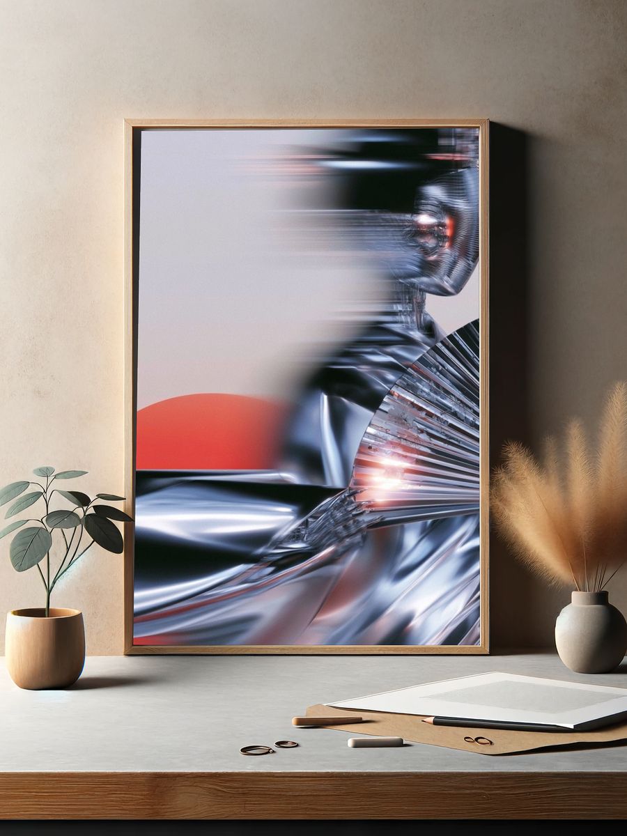 Chromed Motion Abstract Poster. — room view 2