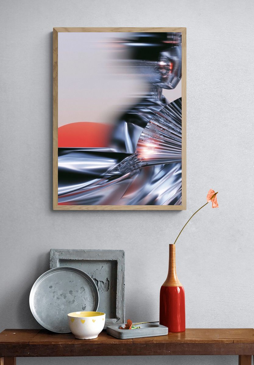 Chromed Motion Abstract Poster. — room view 3